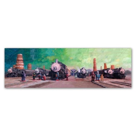 Eric Joyner 'Trainyard' Canvas Art,10x32
